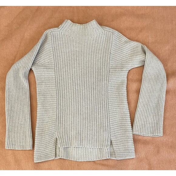 Intermix Wool/Cashmere Cream Pullover Mock Turtleneck Crop Sweater Sz M - Picture 9 of 14